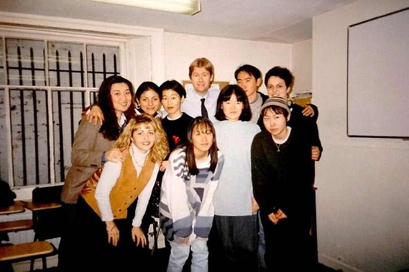 Andrew's class at Lewis School of English in 1the 990s