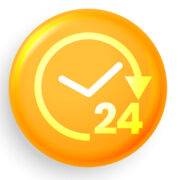24 hour service symbols or buttons in four colors