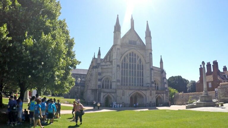 Winchester Cathedral on a sunny summer's day