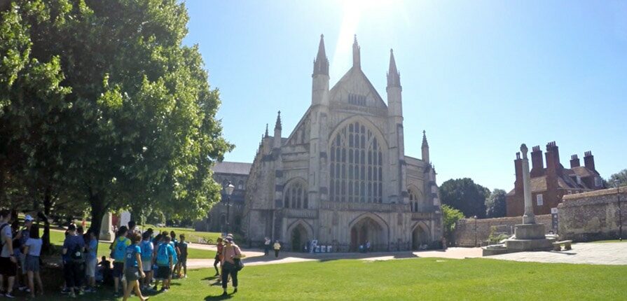 Winchester Cathedral on a sunny summer's day