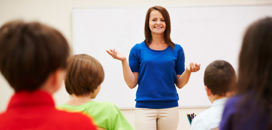 Teacher talking to her class