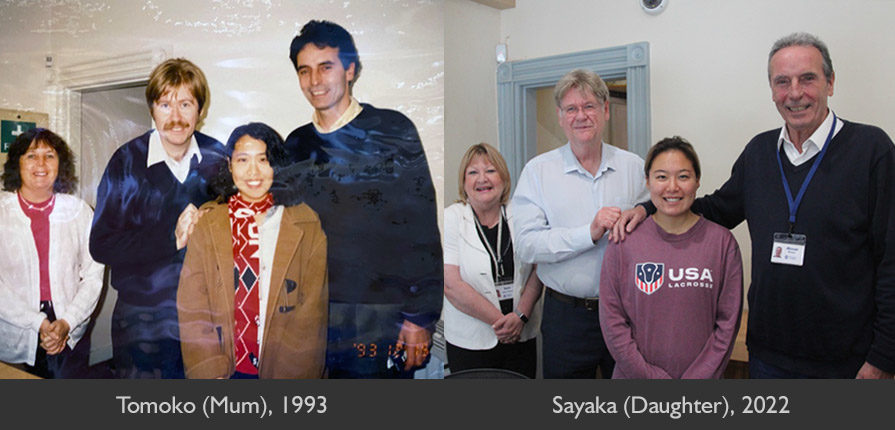 Mum Tomoko and daughter Sayaka at Lewis School, 1993 & 2022!
