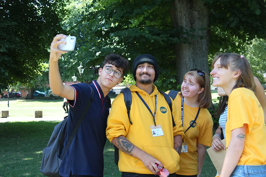 Junior students with Lewis staff at the summer centre