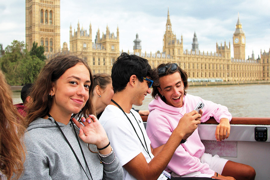 Junior students taking part in a supervised trip